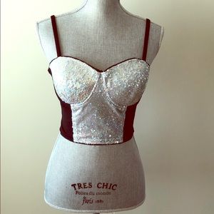 Bebe sequin crop top